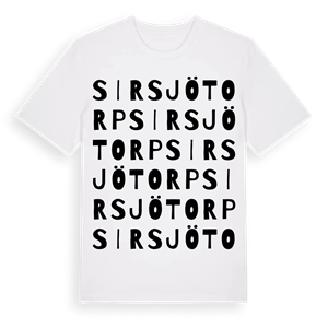 Sirsjötorp ordlek t-shirt – ekologisk bomull t-shirt från Pinshirt