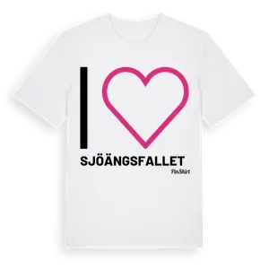 Jag älskar Sjöängsfallet t-shirt stort tryck – ekologisk bomull t-shirt från Pinshirt