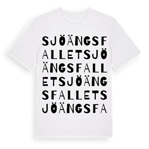 Sjöängsfallet ordlek t-shirt – ekologisk bomull t-shirt från Pinshirt