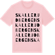 Pink Cotton t-shirt med Skallerudbergen ordlek t-shirt