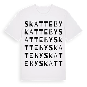Skatteby ordlek t-shirt – ekologisk bomull t-shirt från Pinshirt