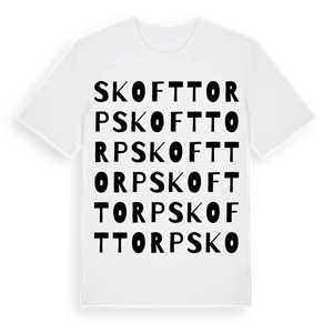 Skofttorp ordlek t-shirt – ekologisk bomull t-shirt från Pinshirt