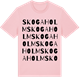 Pink Cotton t-shirt med Skogaholm ordlek t-shirt