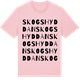Pink Cotton t-shirt med Skogshyddan ordlek t-shirt