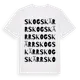 White t-shirt med Skogskärr ordlek t-shirt