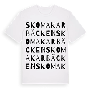 Skomakarbäcken ordlek t-shirt – ekologisk bomull t-shirt från Pinshirt