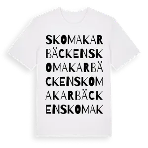 Skomakarbäcken ordlek t-shirt – ekologisk bomull t-shirt från Pinshirt