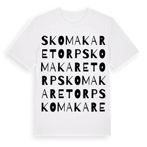 Skomakaretorp ordlek t-shirt – ekologisk bomull t-shirt från Pinshirt