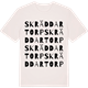 Vintage White t-shirt med Skräddartorp ordlek t-shirt