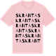 Pink Cotton t-shirt med Skranta ordlek t-shirt