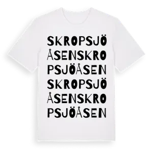 Skropsjöåsen ordlek t-shirt – ekologisk bomull t-shirt från Pinshirt