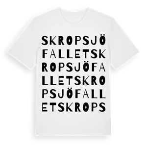 Skropsjöfallet ordlek t-shirt – ekologisk bomull t-shirt från Pinshirt