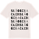 Vintage White t-shirt med Släggebacken ordlek t-shirt