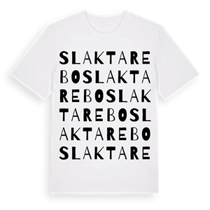 Slaktarebo ordlek t-shirt – ekologisk bomull t-shirt från Pinshirt