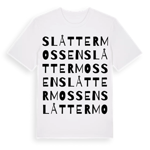 Slåttermossen ordlek t-shirt – ekologisk bomull t-shirt från Pinshirt
