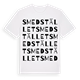 White t-shirt med Smedstället ordlek t-shirt