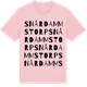 Pink Cotton t-shirt med Snårdammstorp ordlek t-shirt
