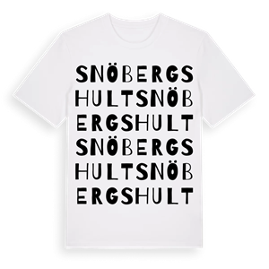 Snöbergshult ordlek t-shirt – ekologisk bomull t-shirt från Pinshirt