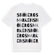 White t-shirt med Snöbergsmarken ordlek t-shirt