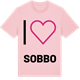Pink Cotton t-shirt med Jag älskar Sobbo t-shirt stort tryck