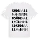 White t-shirt med Södra Allmänningbo ordlek t-shirt