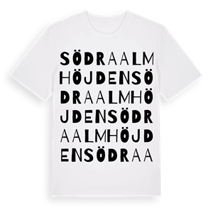 Södra Almhöjden ordlek t-shirt – ekologisk bomull t-shirt från Pinshirt