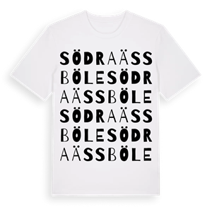 Södra Ässböle ordlek t-shirt – ekologisk bomull t-shirt från Pinshirt