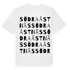 Södra Åstnäs ordlek t-shirt – ekologisk bomull t-shirt från Pinshirt