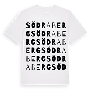 Södra Berg ordlek t-shirt – ekologisk bomull t-shirt från Pinshirt