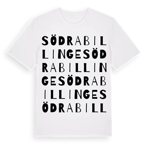 Södra Billinge ordlek t-shirt – ekologisk bomull t-shirt från Pinshirt