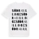 White t-shirt med Södra Billinge ordlek t-shirt