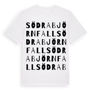 Södra Björnfall ordlek t-shirt – ekologisk bomull t-shirt från Pinshirt
