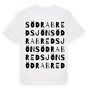 Södra Bredsjön ordlek t-shirt – ekologisk bomull t-shirt från Pinshirt