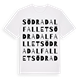 White t-shirt med Södra Dalfallet ordlek t-shirt