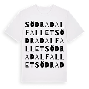 Södra Dalfallet ordlek t-shirt – ekologisk bomull t-shirt från Pinshirt