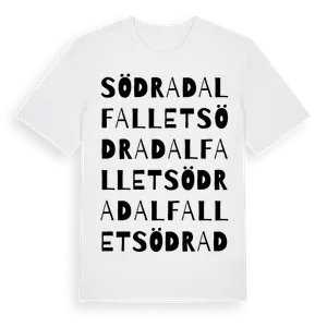 Södra Dalfallet ordlek t-shirt – ekologisk bomull t-shirt från Pinshirt