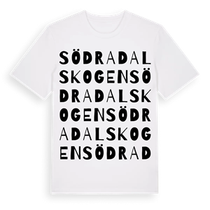 Södra Dalskogen ordlek t-shirt – ekologisk bomull t-shirt från Pinshirt