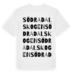 Södra Dalskogen ordlek t-shirt – ekologisk bomull t-shirt från Pinshirt