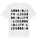 White t-shirt med Södra Djupviken ordlek t-shirt