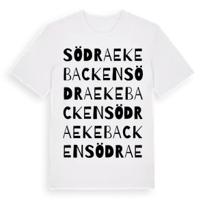 Södra Ekebacken ordlek t-shirt – ekologisk bomull t-shirt från Pinshirt
