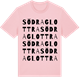 Pink Cotton t-shirt med Södra Glottra ordlek t-shirt