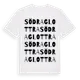 White t-shirt med Södra Glottra ordlek t-shirt