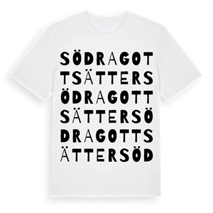Södra Gottsätter ordlek t-shirt – ekologisk bomull t-shirt från Pinshirt