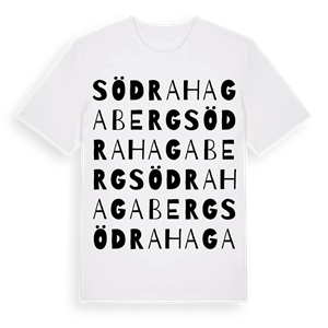 Södra Hagaberg ordlek t-shirt – ekologisk bomull t-shirt från Pinshirt