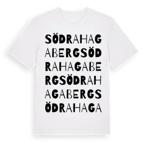 Södra Hagaberg ordlek t-shirt – ekologisk bomull t-shirt från Pinshirt