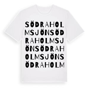 Södra Holmsjön ordlek t-shirt – ekologisk bomull t-shirt från Pinshirt