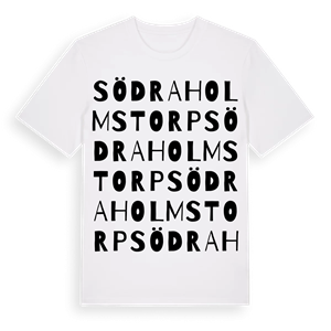 Södra Holmstorp ordlek t-shirt – ekologisk bomull t-shirt från Pinshirt