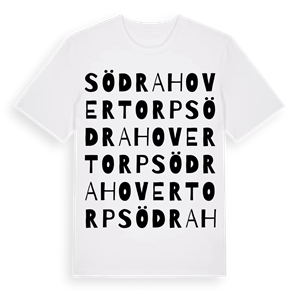 Södra Hovertorp ordlek t-shirt – ekologisk bomull t-shirt från Pinshirt