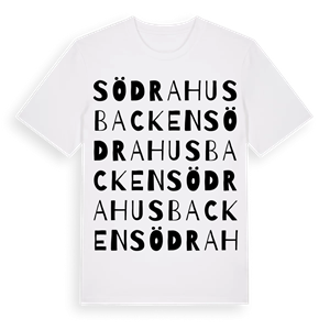 Södra Husbacken ordlek t-shirt – ekologisk bomull t-shirt från Pinshirt