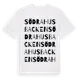 White t-shirt med Södra Husbacken ordlek t-shirt